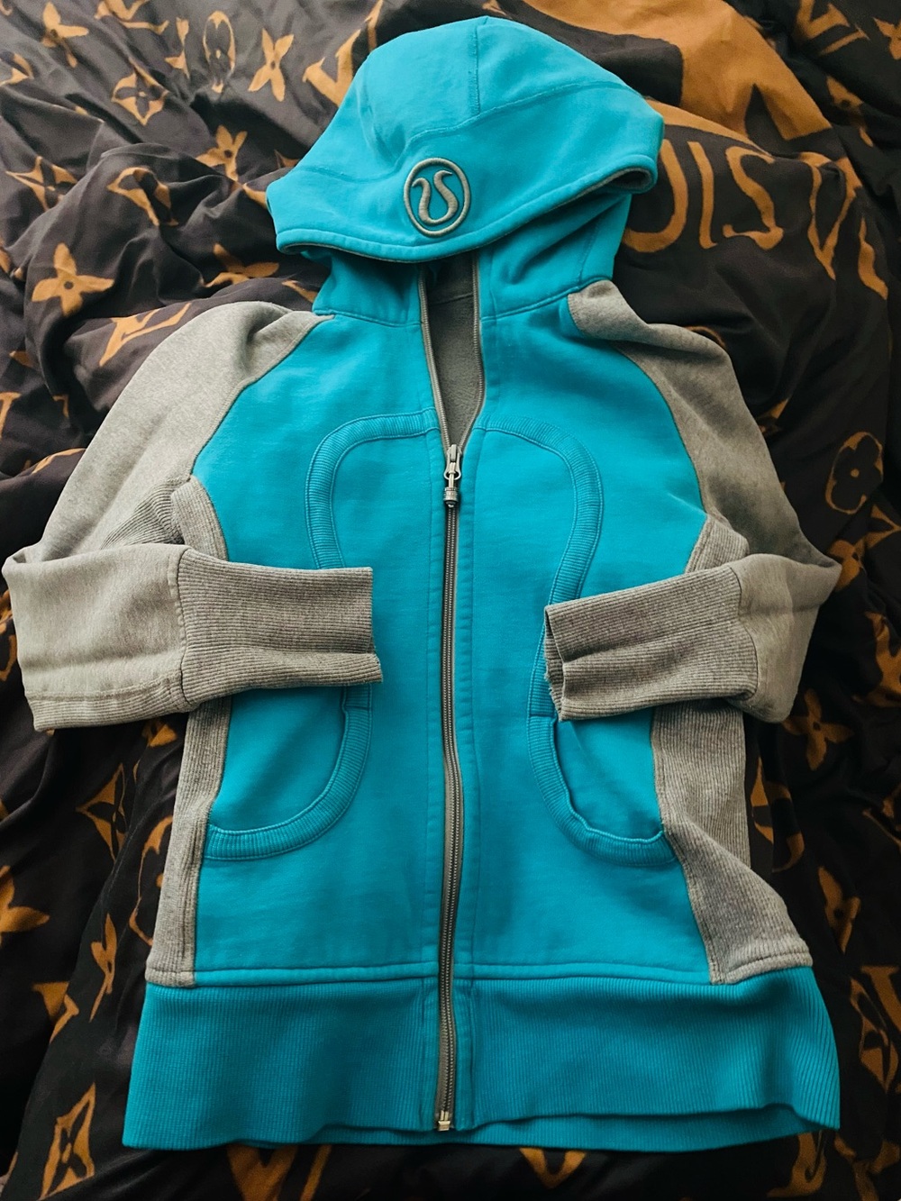 lululemon athletica Teal and Gray women Zip Hoodie
